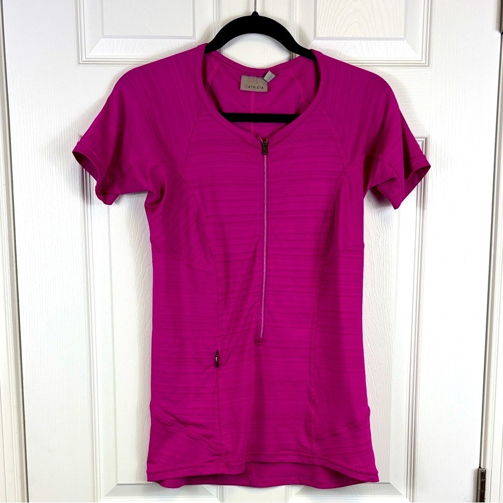 Athleta pink short sleeve top sz sm